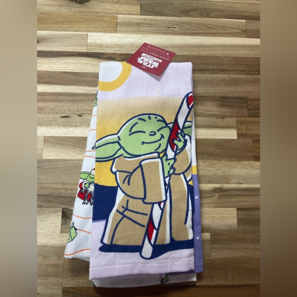 Star Wars Mandalorian kitchen towels,‎ 2 pack 100% cotton / nwt - Christmas